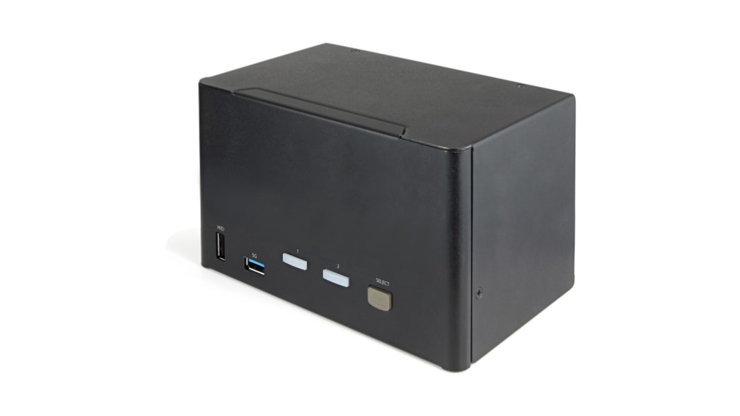 StarTech.com 23 Port Quad Monitor USB DisplayPort KVM Switch, 3.5 mm Stereo