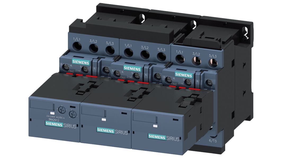 Ensemble de contacteur pour étoile-triangle Siemens SIRIUS à utiliser avec 5 kW/400 V c.a. 230 V), démarrage Delta de