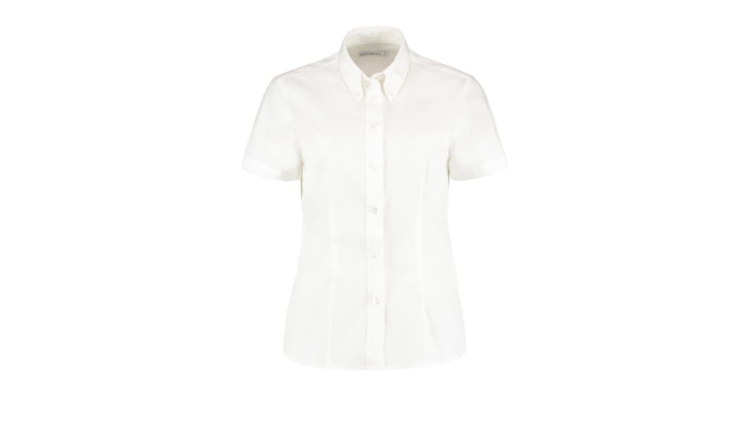 Kustom Kit KK701 White Cotton, Polyester Work Shirt, UK 36in, EU 107cm