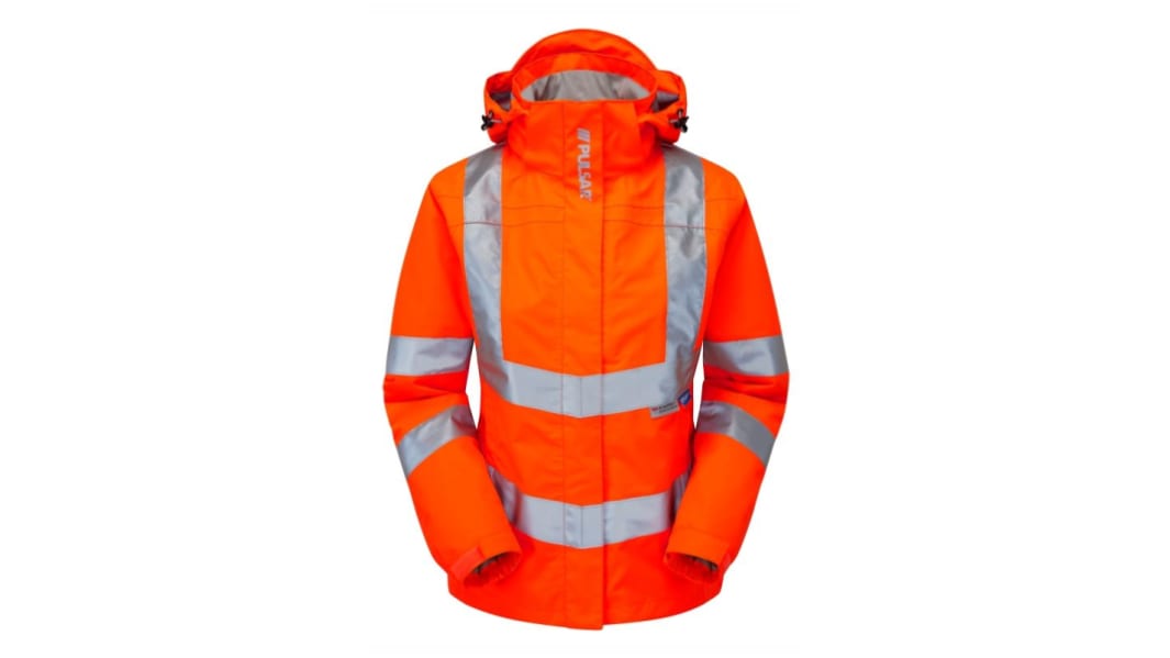 Chaqueta Softshell de alta visibilidad Mujer PULSAR de color Naranja, talla 12, impermeable