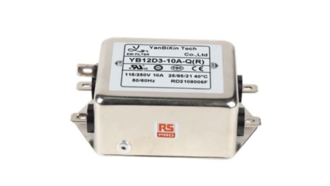 RS PRO 10A 250 V ac, Chassis Mount EMI Filter, Single Phase
