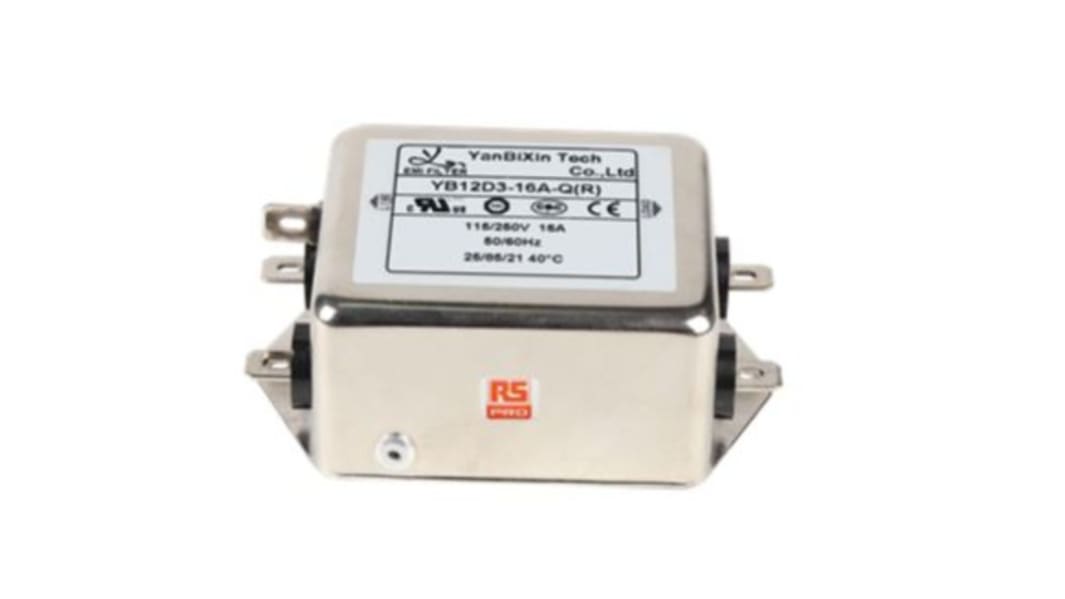 RS PRO EMV-Filter, 250 V ac, 16A, Gehäusemontage, 1-phasig