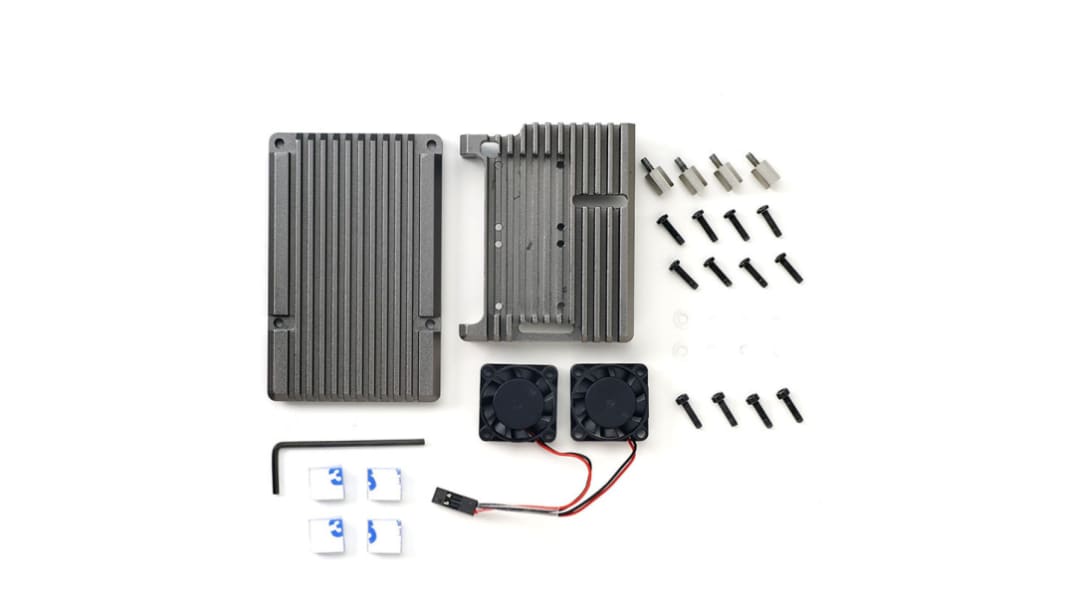 DesignSpark Aluminium Case for use with Raspberry Pi 4 in Grey