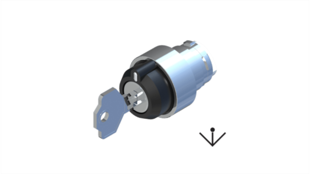 RS PRO 3-position Key Switch Head, Maintained, 22.5mm Cutout
