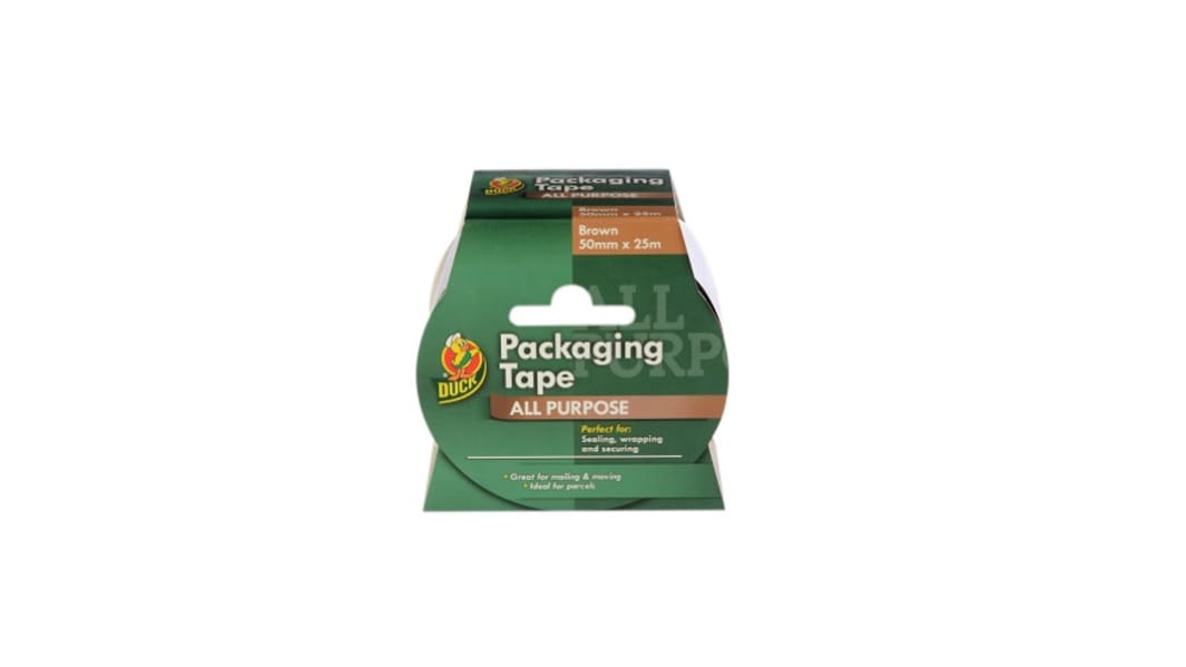 DUCK TAPE Brown Packing Tape, 25m x 50mm