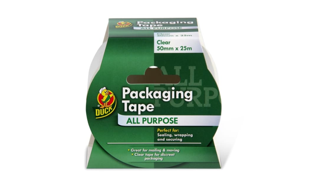 DUCK TAPE 224499 Paketband, PP, Klar, Stärke 0.06mm, 50mm x 25m