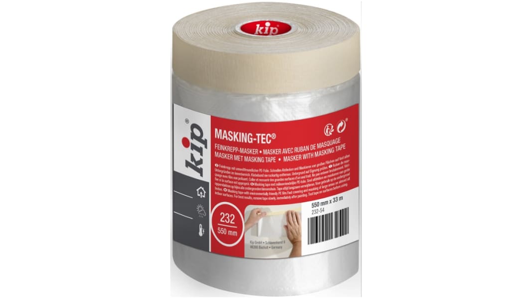 Ruban de masquage KIP 232-54 Beige, en Papier, 550mm x 33m