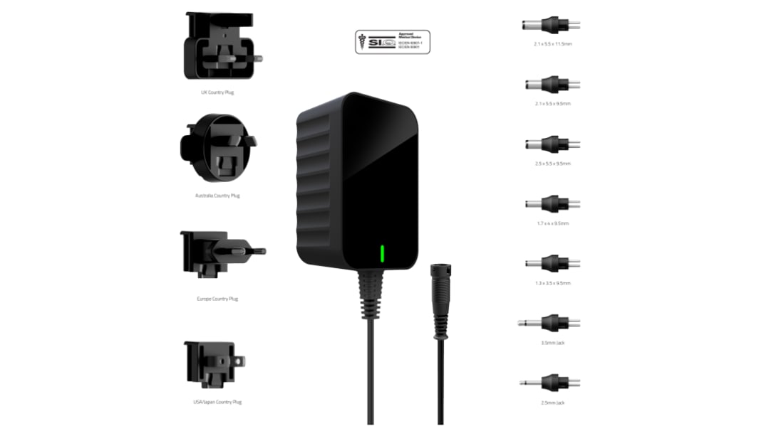 Adaptateur enfichable 12V c.c., 1.5A, 18W, Australie, Adaptateur chargeur, Royaume-Uni, US