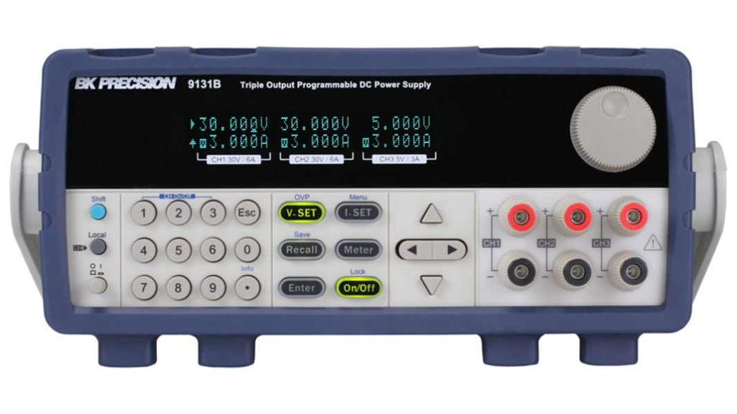 BK Precision 9131C Series Bench Power Supply, 0 → 5V, 0 → 3A, 3-Output, 375W - UKAS Calibrated