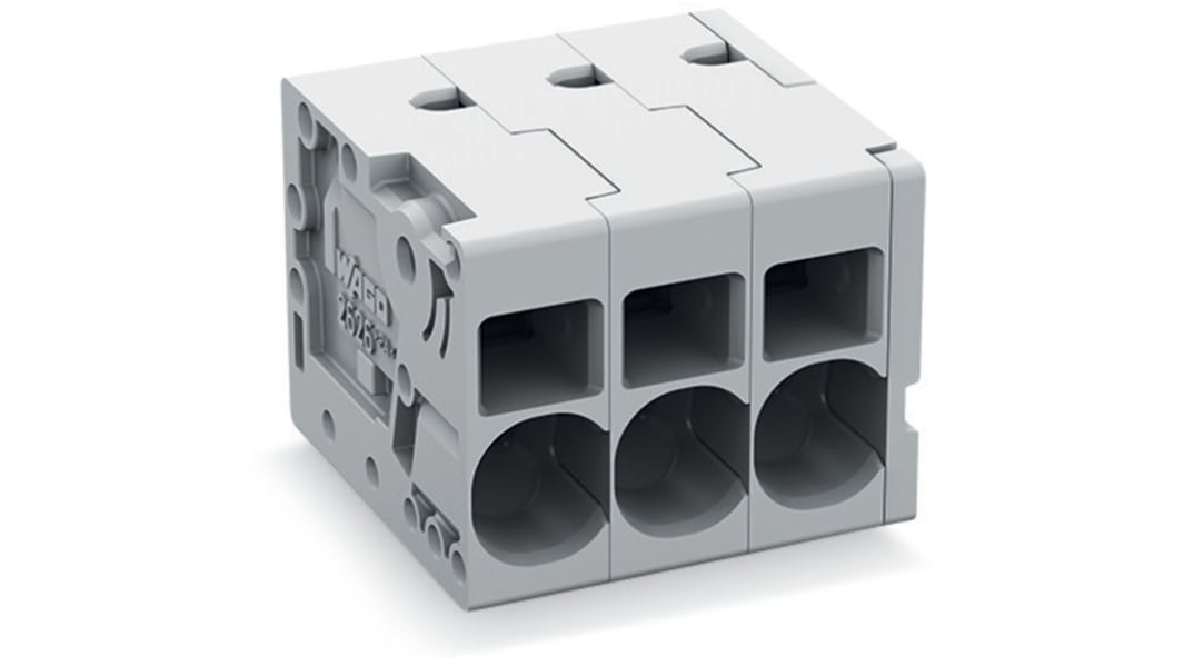 WAGO PCB Terminal Block, 4-Contact, 7.5mm Pitch, Feed Through Mount, 1-Row