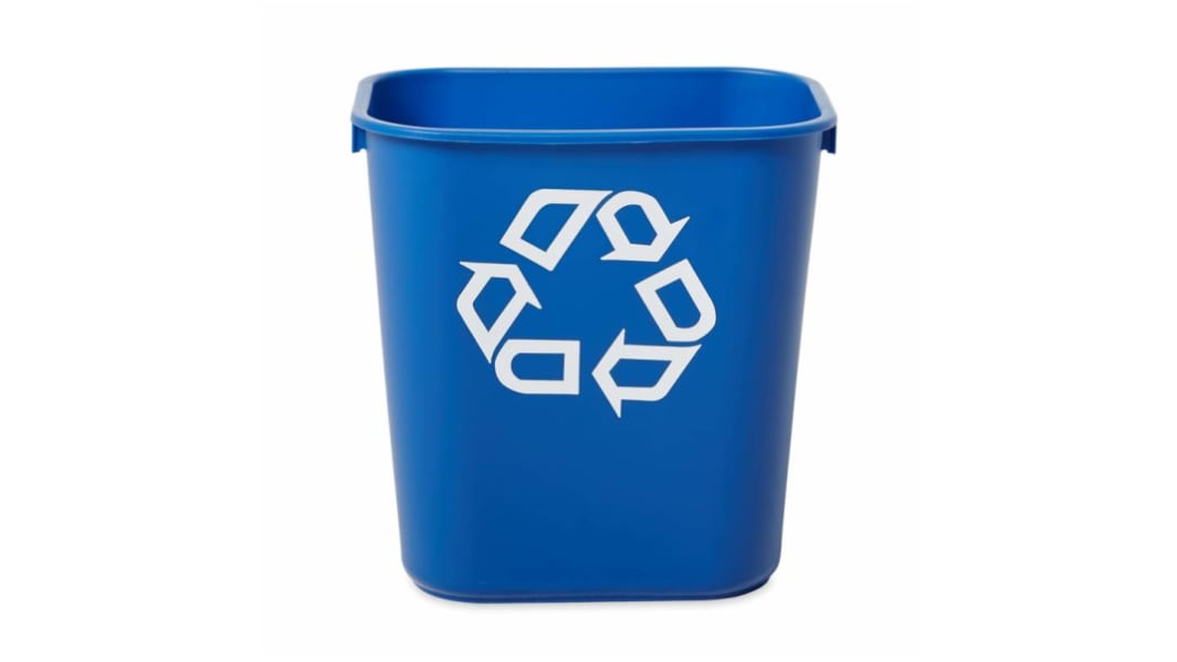 Rubbermaid Commercial Products Rubbermaid Commercial Deskside Recycling Container 12L Blue Polypropylene Waste Bin