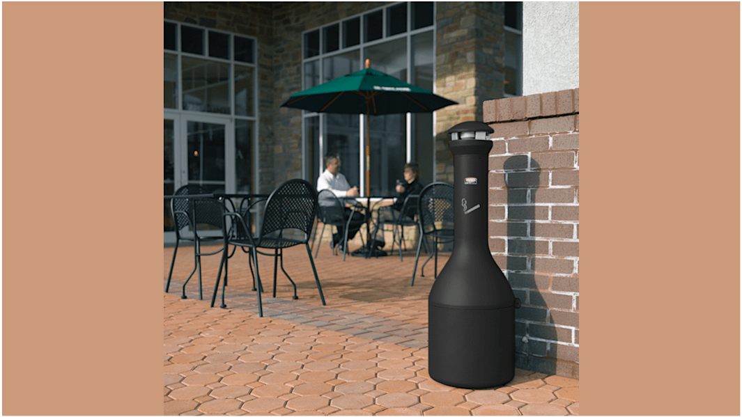 Rubbermaid Commercial Products Black Stainless Steel Standing Cigarette Bins, 390mm