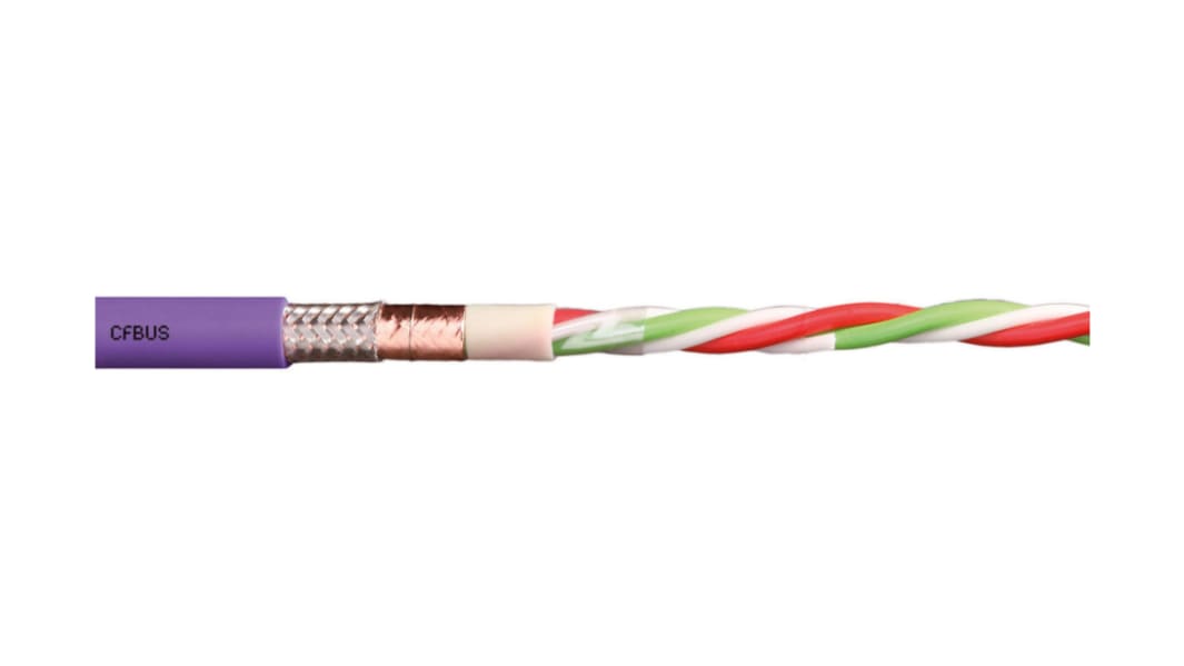 Igus, PROFIBUS, 100m 4 Core, Red lilac Thermoplastic Elastomers TPE Multicore Mains Power Cable