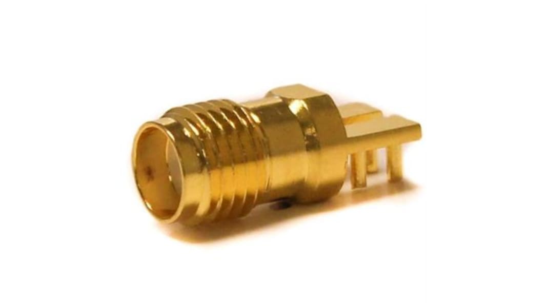 Mueller Electric, Jack Edge Mount SMA Connector, 50Ω, Solder Termination, Straight Body
