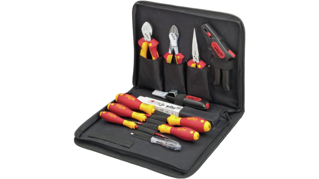 Kit de herramientas Wiha, Funda de 13 piezas, para electricistas, aprobado VDE