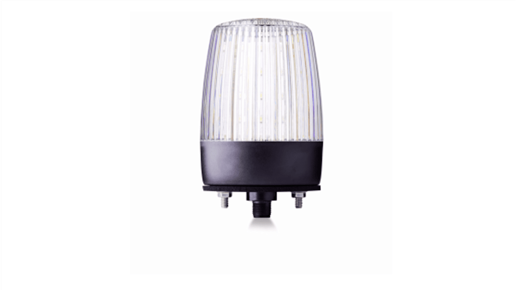 AUER Signal PDMC5 Series Clear Flashing, Rotating, Steady, Strobe Beacon, 24 V ac/dc, Horizontal, Tube Mounting,