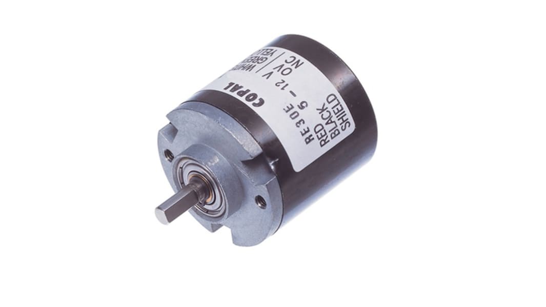 Encoder óptico NIDEC COPAL ELECTRONICS GMBH, 300 Pulsos, 5 → 12V, eje de 4 mm