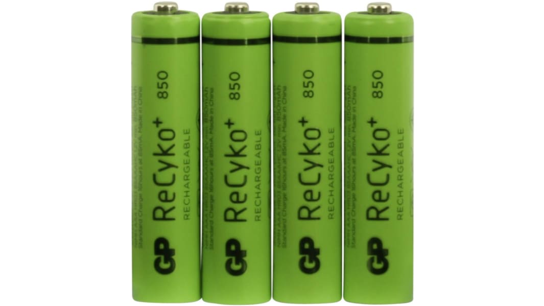 Batteria ricaricabile NiMH AAA Gp Batteries, 1.2V, 850mAh, NiMH, terminale Piatta
