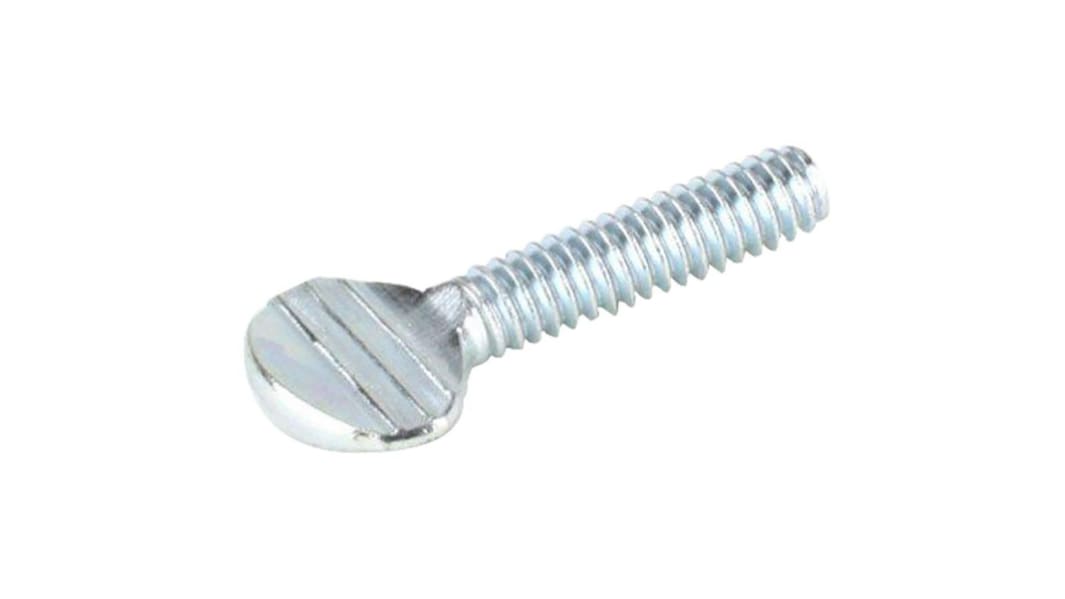 RS PRO Steel Shoulderless Thumb Screw, Zinc Plated Finish, 2 1/2in