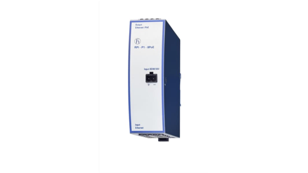 Hirschmann 8 Port POE Injector, 48 → 56V dc Input, 48-56V dc Output, 48 → 56A, 245W