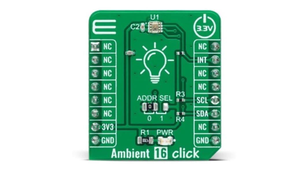 Scheda aggiuntiva Ambient 16 Click MikroElektronika, con Sensore di luce ambiente