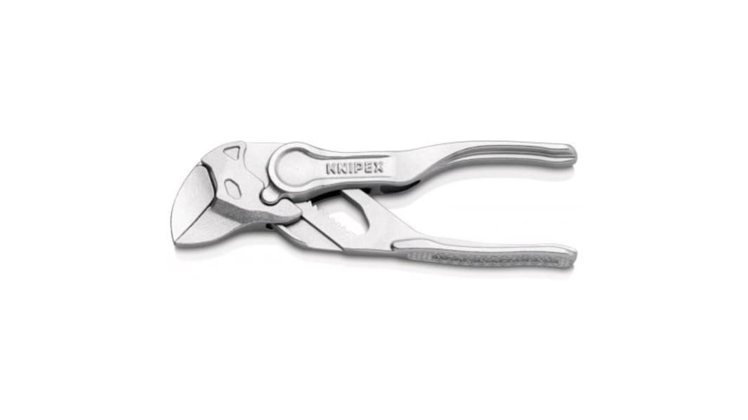 Knipex XS Plier Wrench, 100 mm Overall, Angled, Bent, Flat, Straight Tip, 21mm Jaw