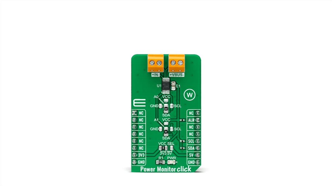 Scheda aggiuntiva Power Monitor Click MikroElektronika, con Sensore ToF