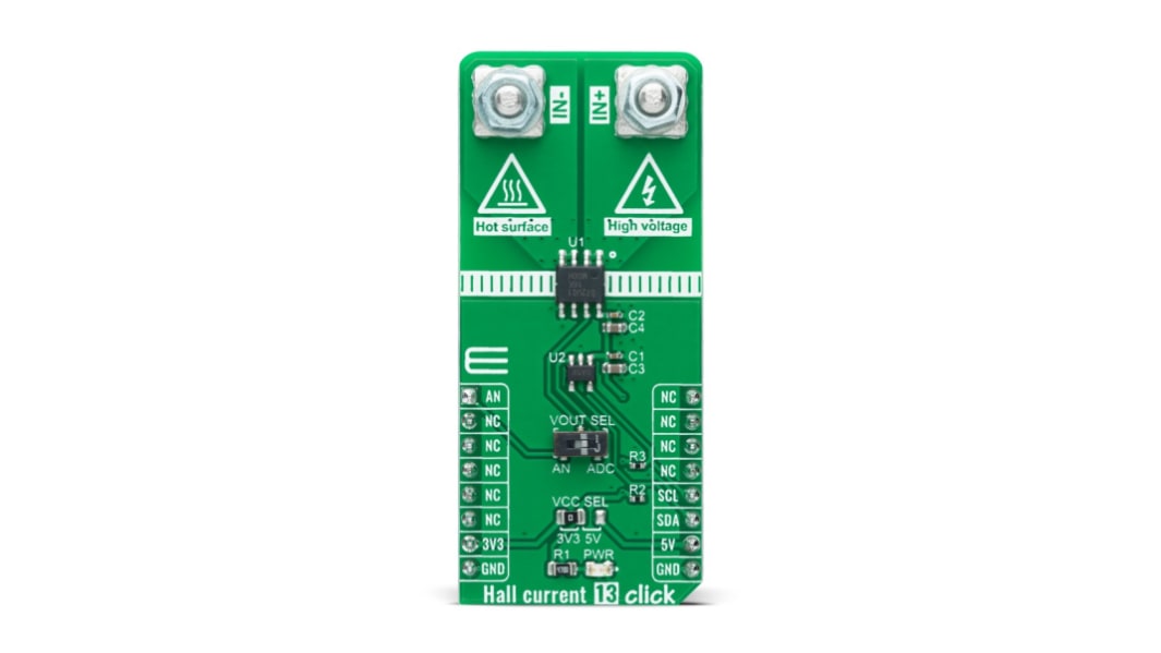 MikroElektronika TMCS1107-Q1 Hall Current 13 Click Entwicklungskit, Hall-Effekt-Sensor für mikroBUS-Socket
