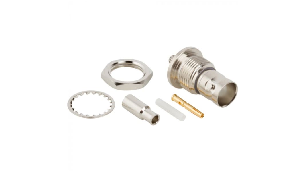 Amphenol RF, Jack Bulkhead BNC Connector, Crimp Termination, Straight Body