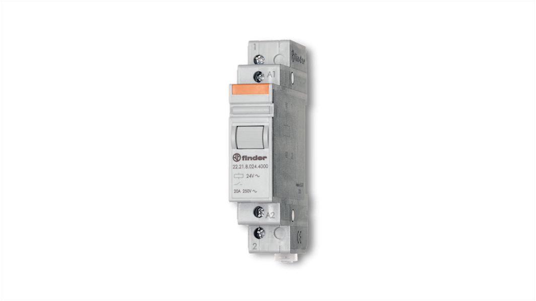 Finder DIN Rail Monostable Relay, 24V ac Coil, 20A Switching Current, SPST