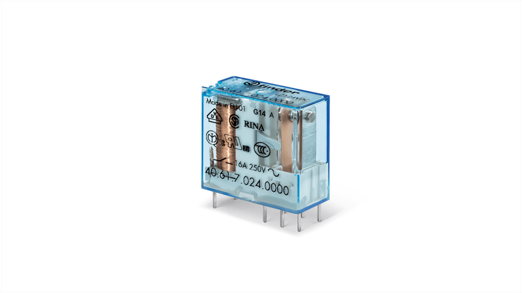 Finder PCB Mount Power Relay Module, 24V dc Coil, 16A Switching Current, SPDT