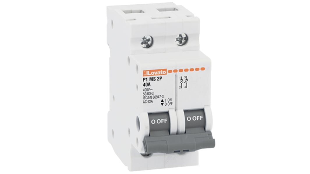 Lovato 2P Pole DIN Rail Switch Disconnector - 100A Maximum Current
