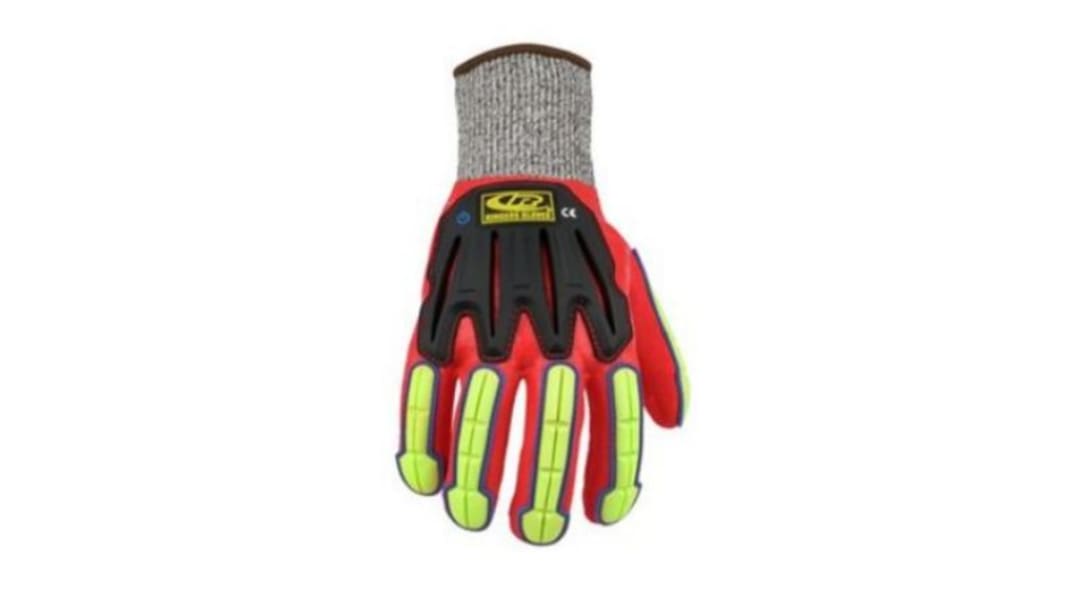 Ansell 68-808 Red HPPE Abrasion Resistant, Cut Resistant Cut Resistant Gloves, Size 8, Nitrile Coating