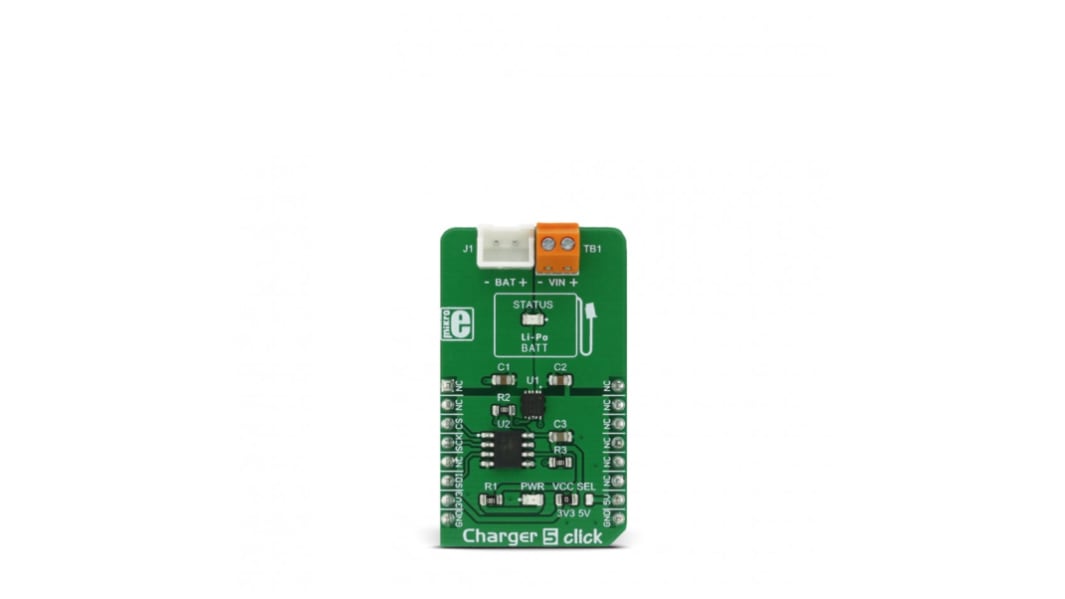 MikroElektronika Charger 5 Click Battery Charger for MCP 4161, MCP 73113 for Lithium-ion, Lithium-Polymer Batteries