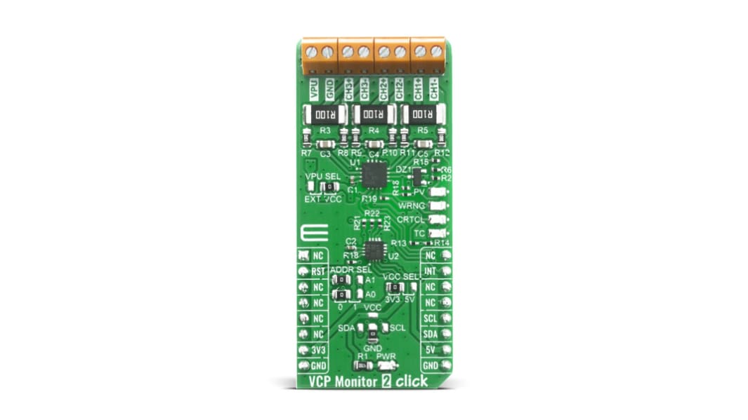 MikroElektronika VCP Monitor 2 Click Current Measurement, Voltage Measurement for INA3221-Q1 for ECU