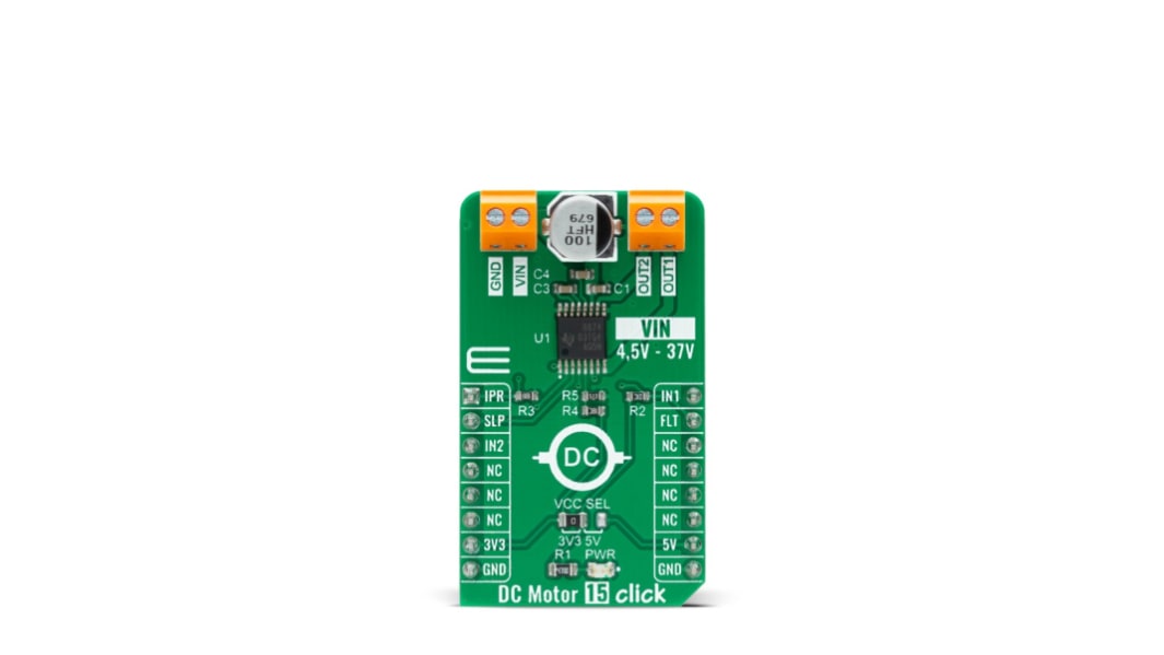 MikroElektronika DC Motor 15 Click DC Motor Driver for DRV8874 for Brushed DC Motor