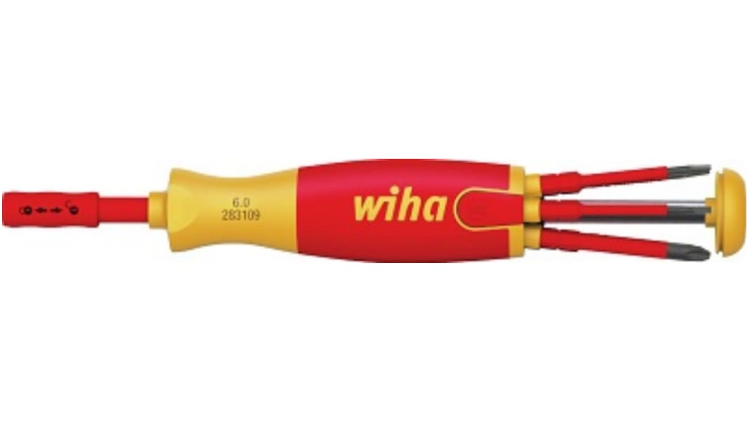 Wiha Phillips; Plusminus Pozidriv; Slotted Interchangeable Insulated Screwdriver Set, 6-Piece, ESD-Safe