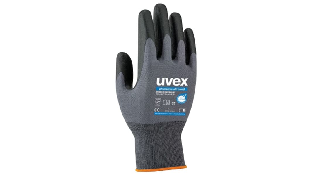 8888  Arbejdshandsker, Elastan, Polyamid, Aqua-polymerskum, Grå, Abrasion Resistant, 9, 3121X, EN388:321