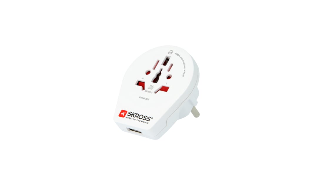SKROSS Australia, Brasil, China, Europe, Italy, Japan, Switzerland, UK, USA to Europe Travel Adapter