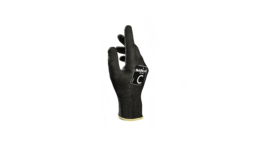 Mapa KRYTECH 643 Black HHPE, Polyamide, Spandex Cut Resistant Gloves, Size 9, Nitrile Coating