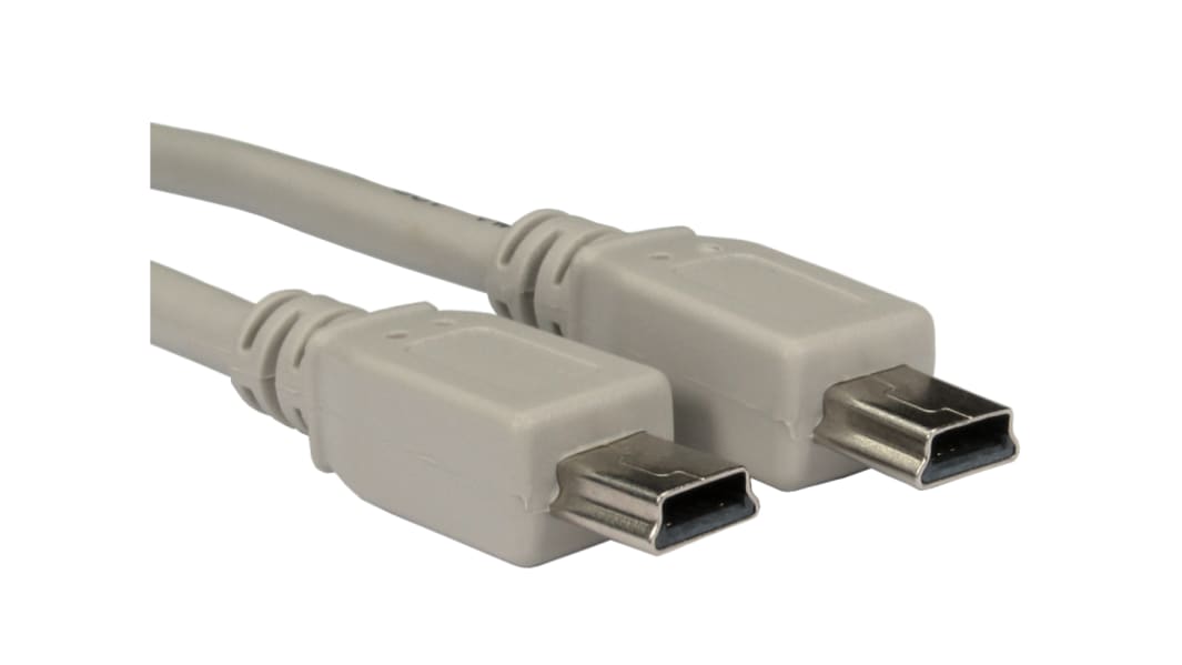 RS PRO USB 2.0, Male Mini USB A to Male Mini USB A, 1m