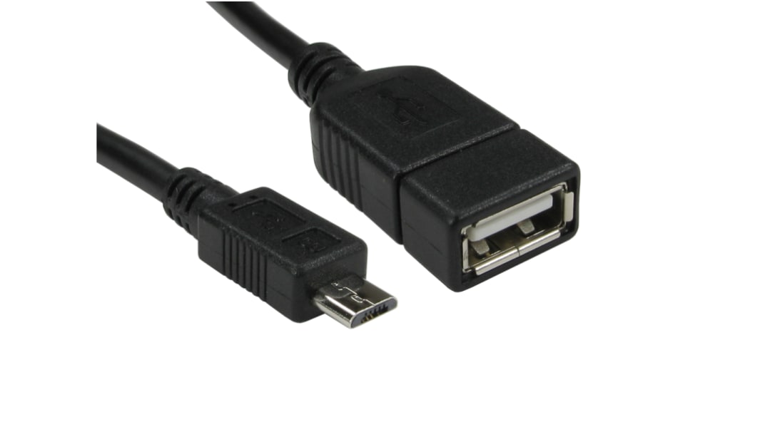 RS PRO USB 2.0, Male USB C to Male Micro USB B, 140mm