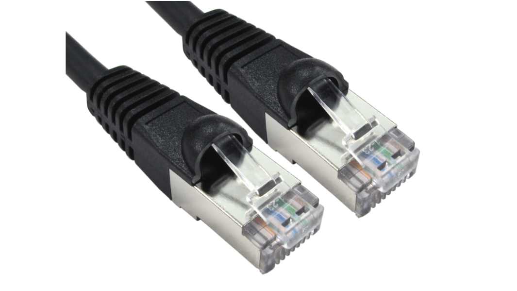 RS PRO, 3m Cat6a, Black RJ45 to Male RJ45 Male, S/FTP Shielded, Terminated LSZH Sheath
