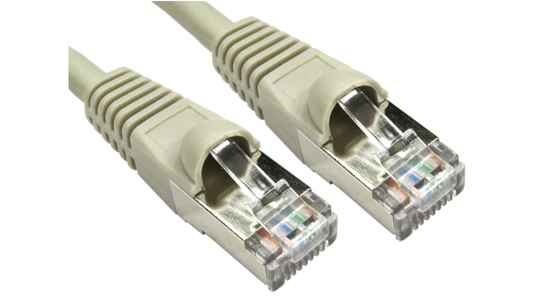 RS PRO, 5m Cat6a, Grey RJ45 to Male RJ45 Male, S/FTP Shielded, Terminated LSZH Sheath