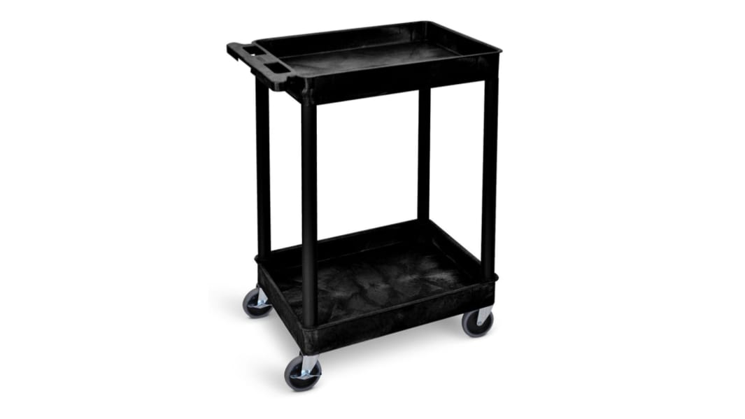 RS PRO Trolley mit 2 Ebenen, PE Rahmen, 610 x 460 x 980mm, max. 150kg, 980mm