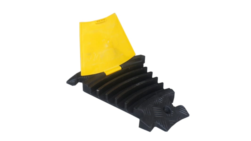 RS PRO 200mm Black/Yellow Cable Cover in Rubber, 34mm Inside dia.