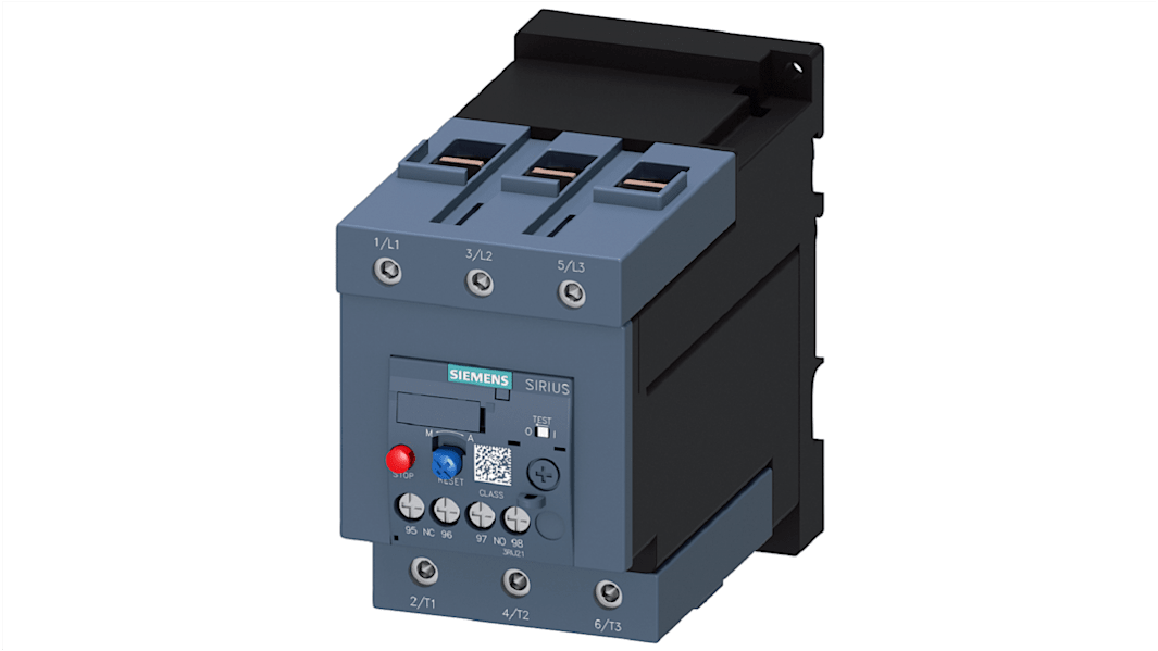 Siemens 3RB Overload Relay 1NC/1NO, 50 A F.L.C, 4 A Contact Rating, 45 kW, 3P, SIRIUS