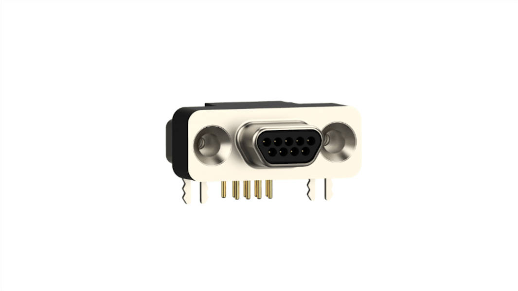 Connecteur Sub-D Mâle Norcomp 9 voies Montage panneau Angle droit