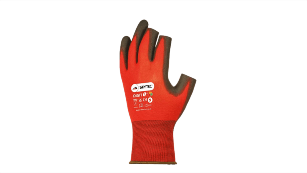 Skytec Arbeitshandschuhe Größe 7 Abrasion Resistant, Cut Resistant, Tear Resistant Nylon Schwarz / Rot 1Paar