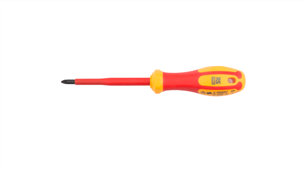RS PRO Phillips Insulated Screwdriver, PH0 Tip, 60mm Blade, VDE/1000V, 150mm Overall